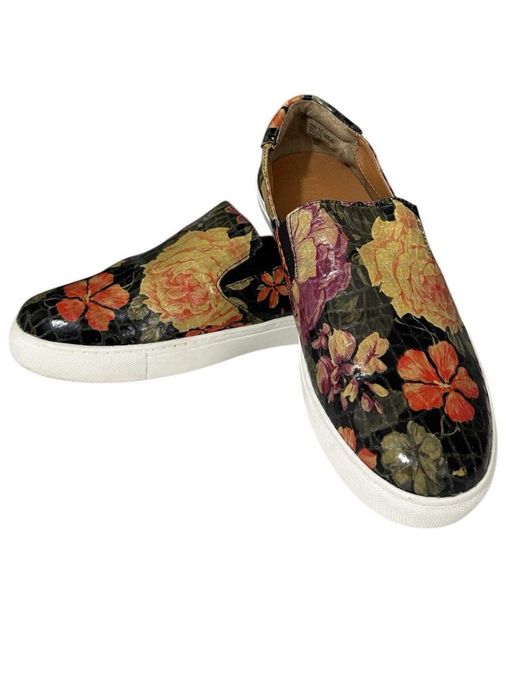 Kenneth Cole Floral Slip On Leather Shoes Size 10